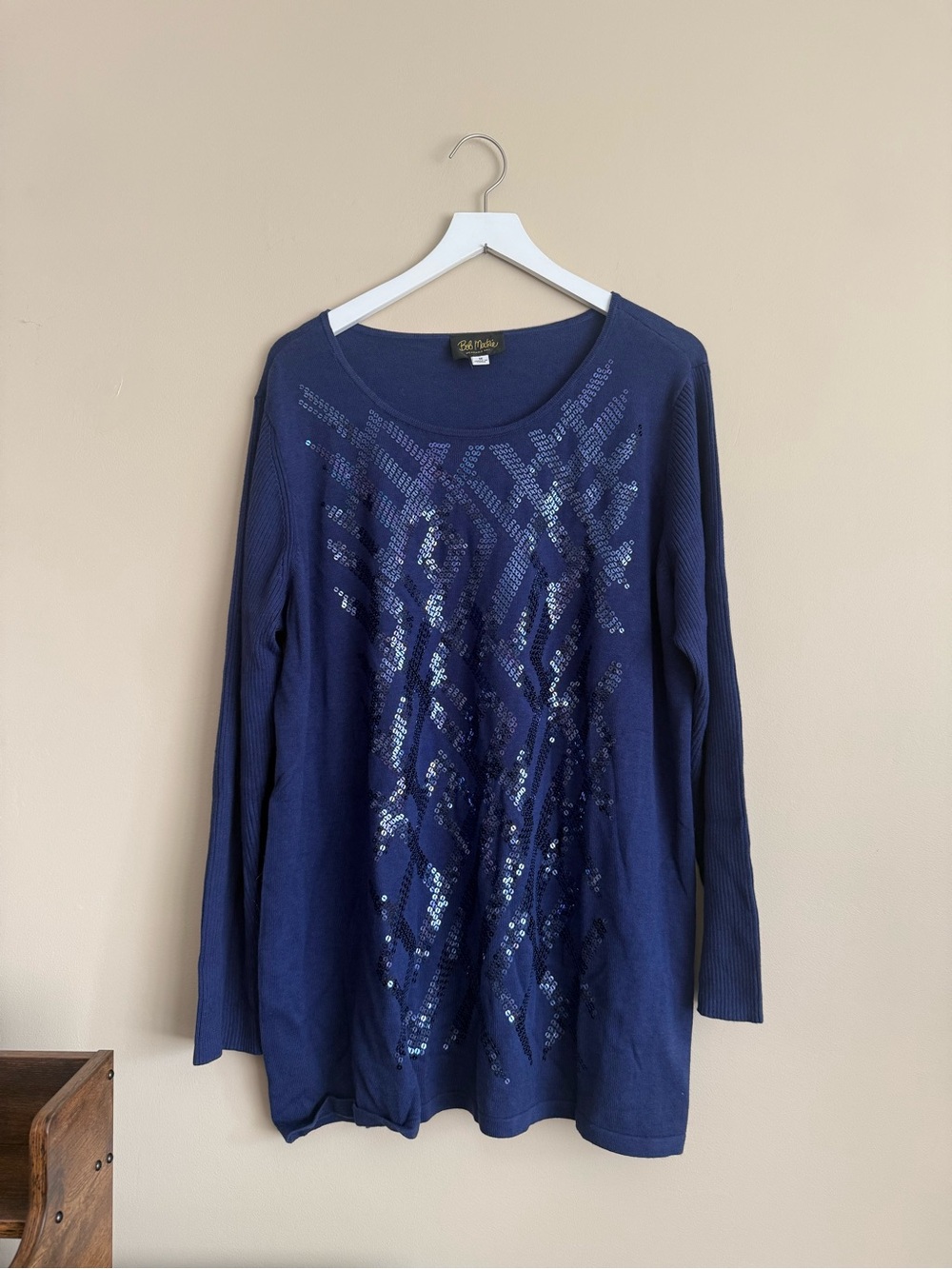 Bob Mackie Wearable Art Sequined Sweater Size 1X